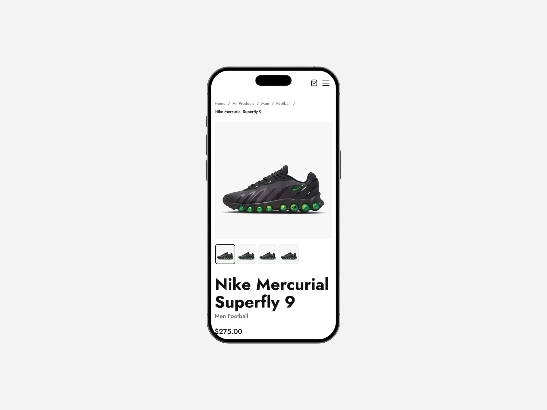 Product details mobile mockup